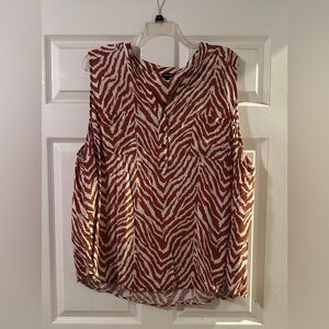 Torrid Orange and White Zebra Print Blouse